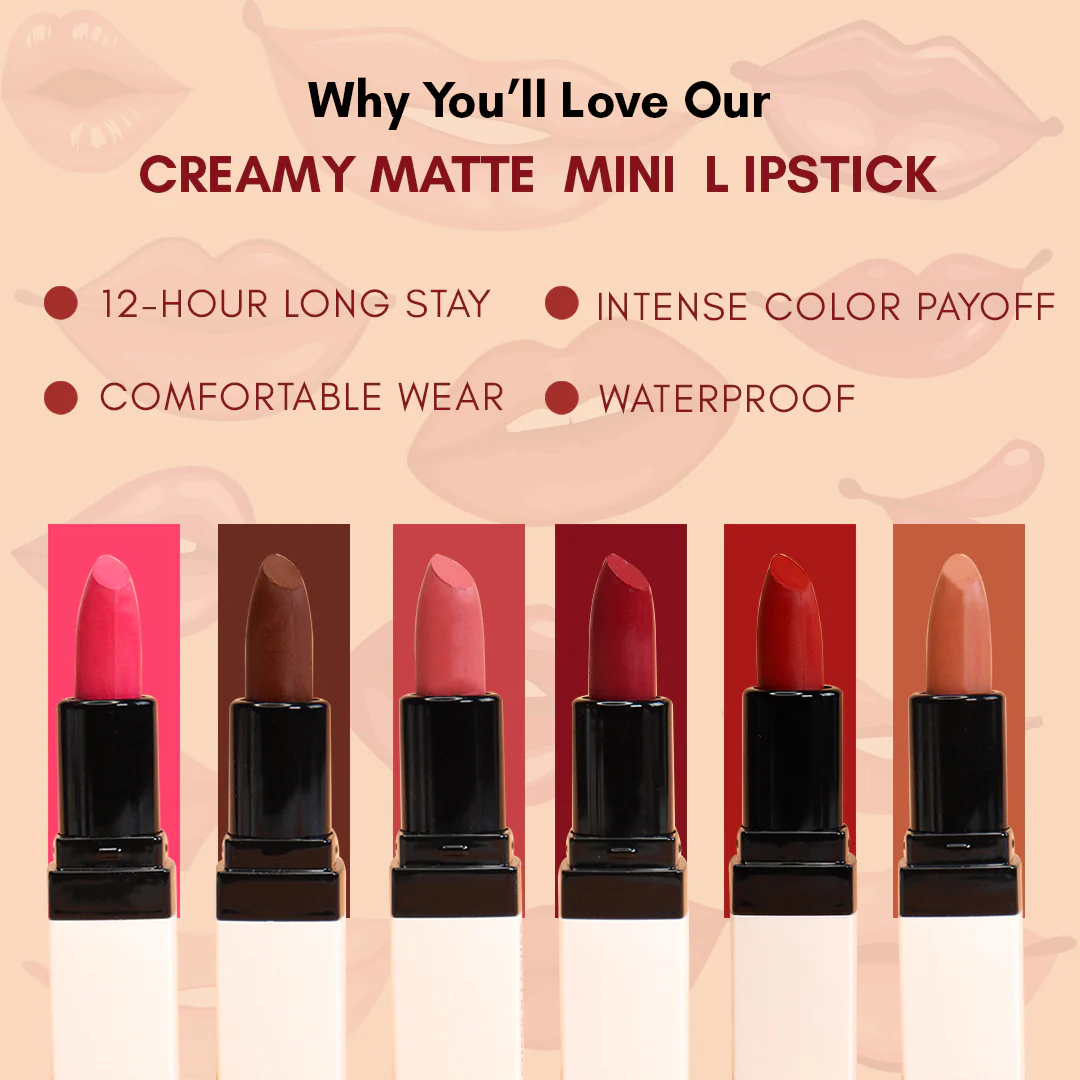 Cuffs N Lashes Doodle Lips Mini Creamy Matte Lipsticks - Image 6