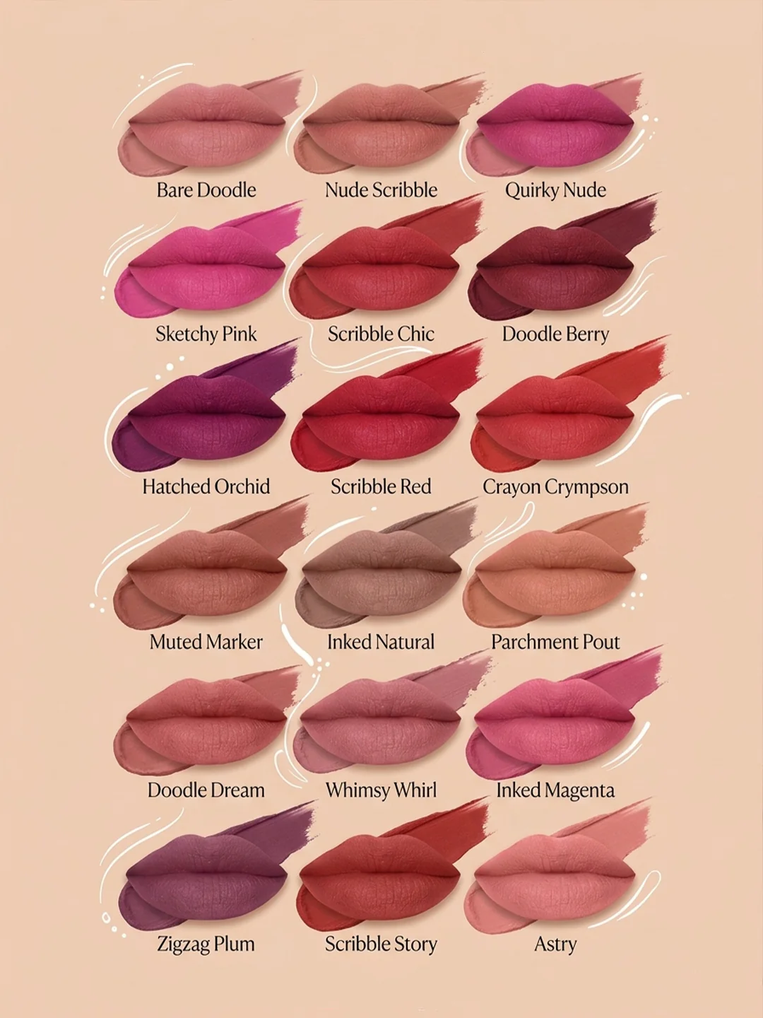 Cuffs N Lashes Doodle Mini Creamy Matte Lipstick SETS - Image 3