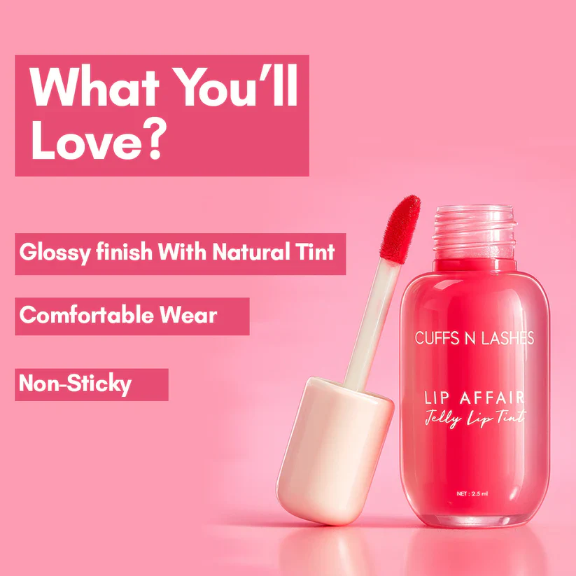 Cuffs N Lashes Lip Affair Jelly Lip Gloss Tint - Image 6