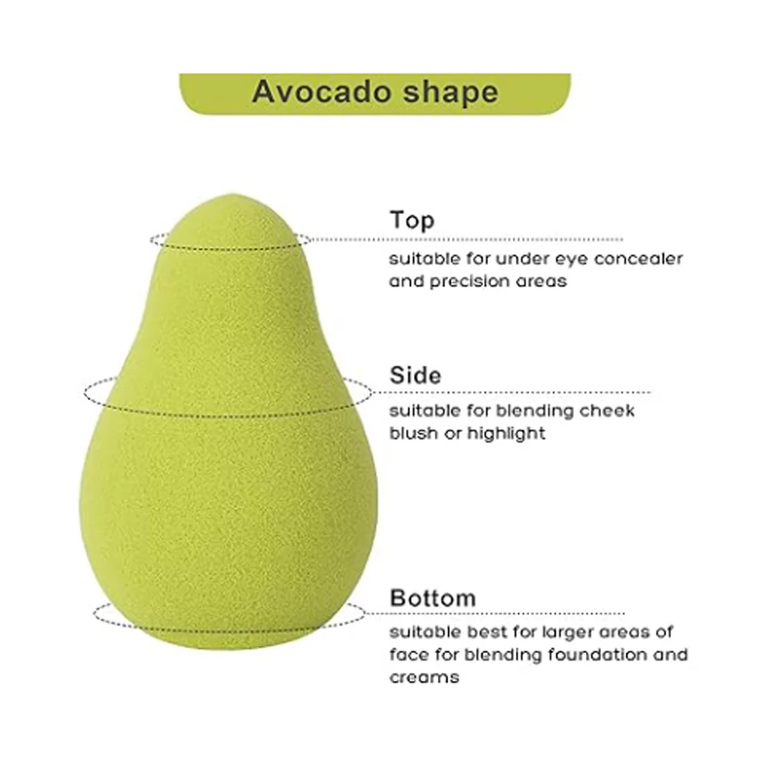 Cuffs N Lashes Makeup Blender/Sponge Fruit Series - Avocado - Image 4