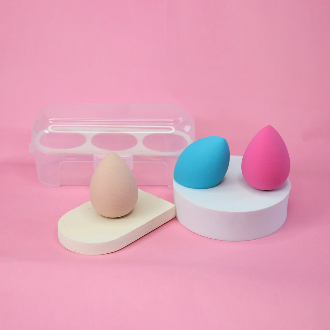 Cuffs N Lashes Makeup Blender/Sponge Set of 3 Multi Color 2normal 1 slant cut