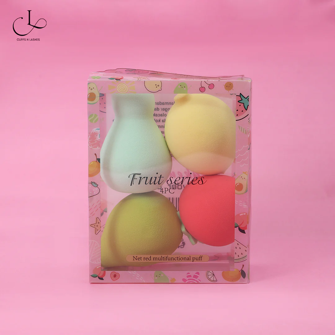 Cuffs N Lashes Makeup Blender/Sponge Set of 4 - Fruit Series - Image 3