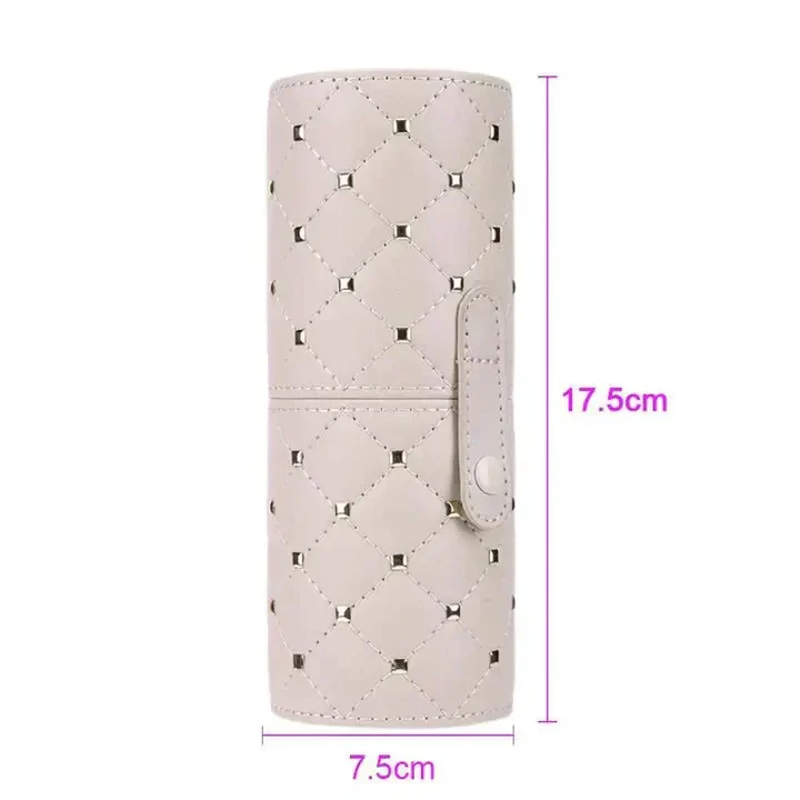CUFFS N LASHES Makeup Brush Holder PU Leather