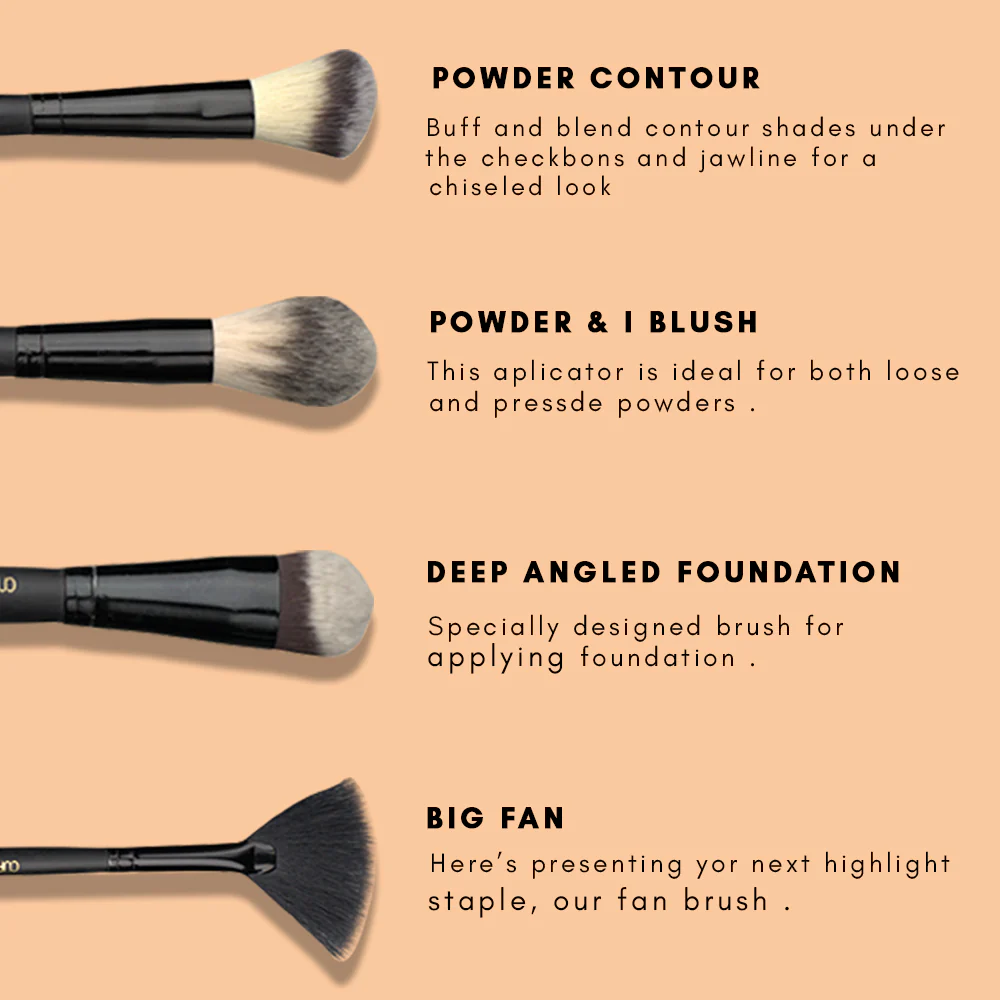 Cuffs N Lashes Makeup Brushes Set of 14 - Image 4