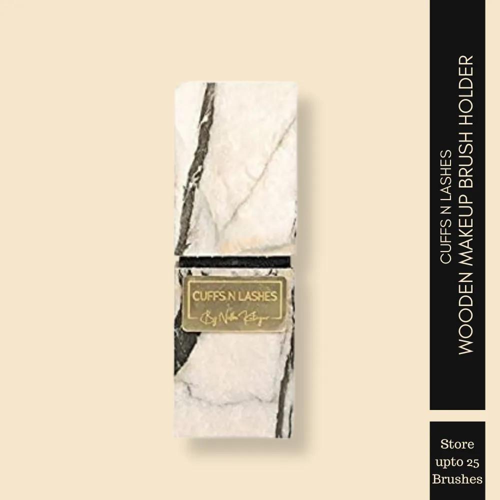 Cuffs N Lashes Marble Makeup Brush Holder (Without Brushes)
