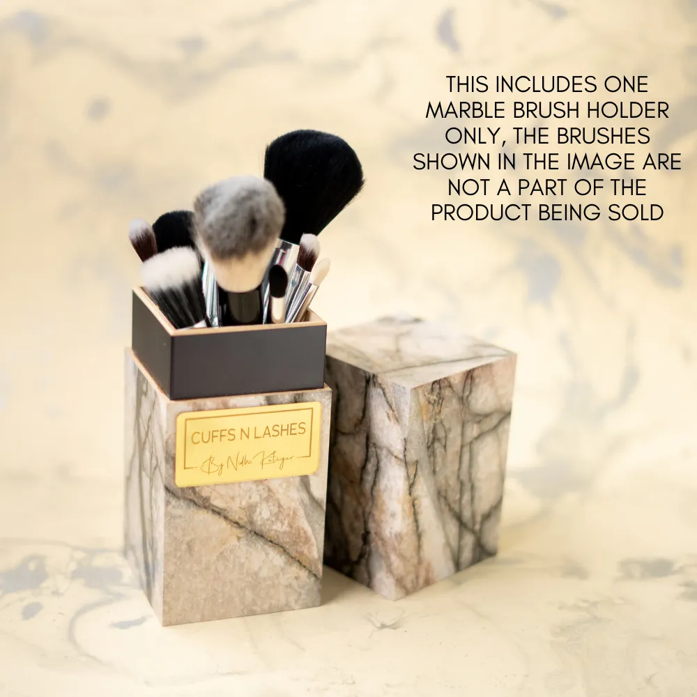 Cuffs N Lashes Marble Makeup Brush Holder (Without Brushes) - Image 4