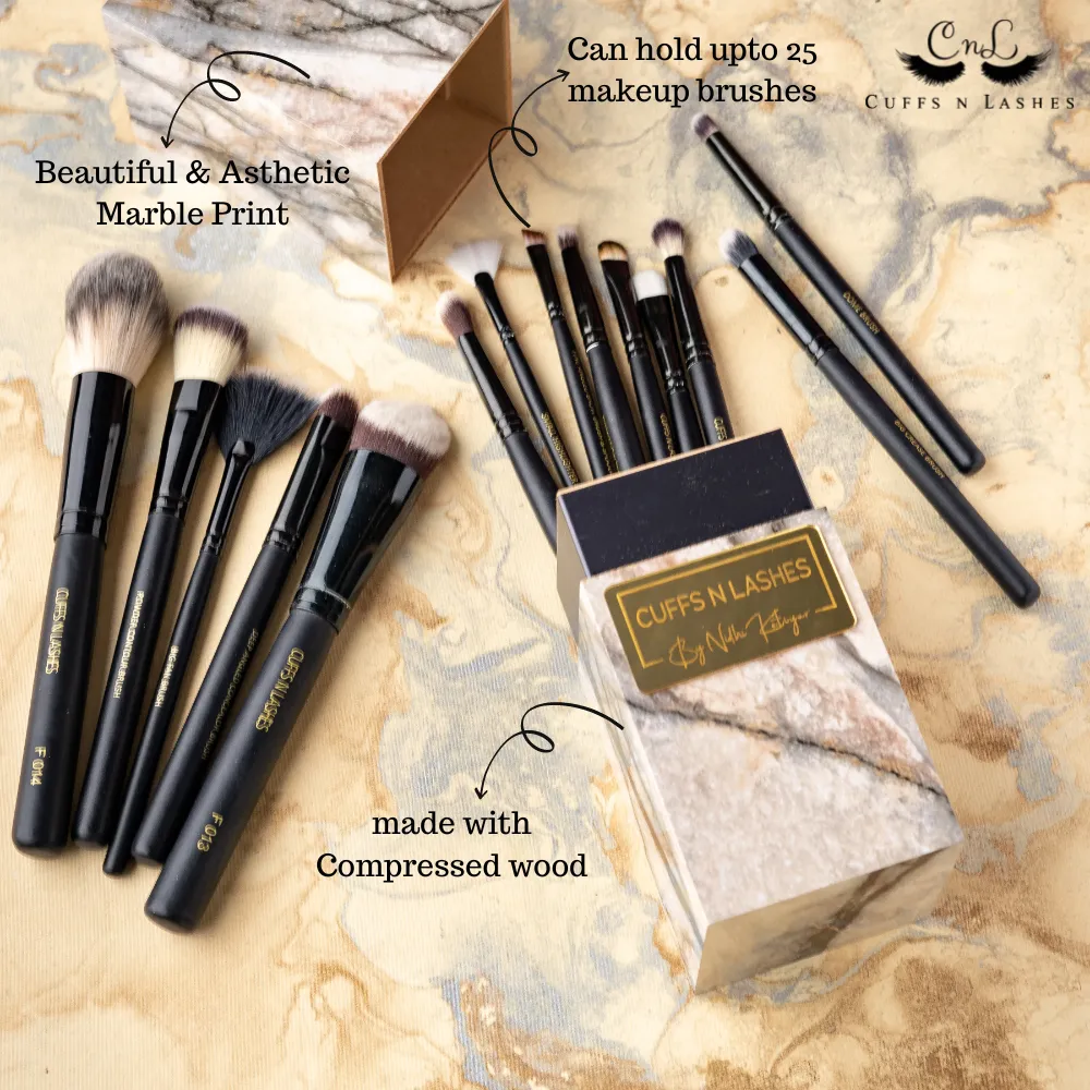 Cuffs N Lashes Marble Makeup Brush Holder (Without Brushes) - Image 5