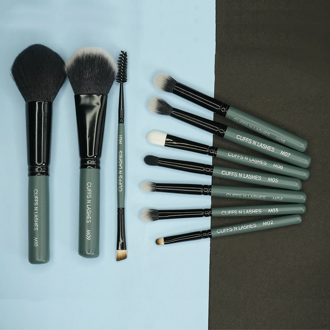 Cuffs N Lashes Mini Makeup Brushes Set Of 10 - Image 6