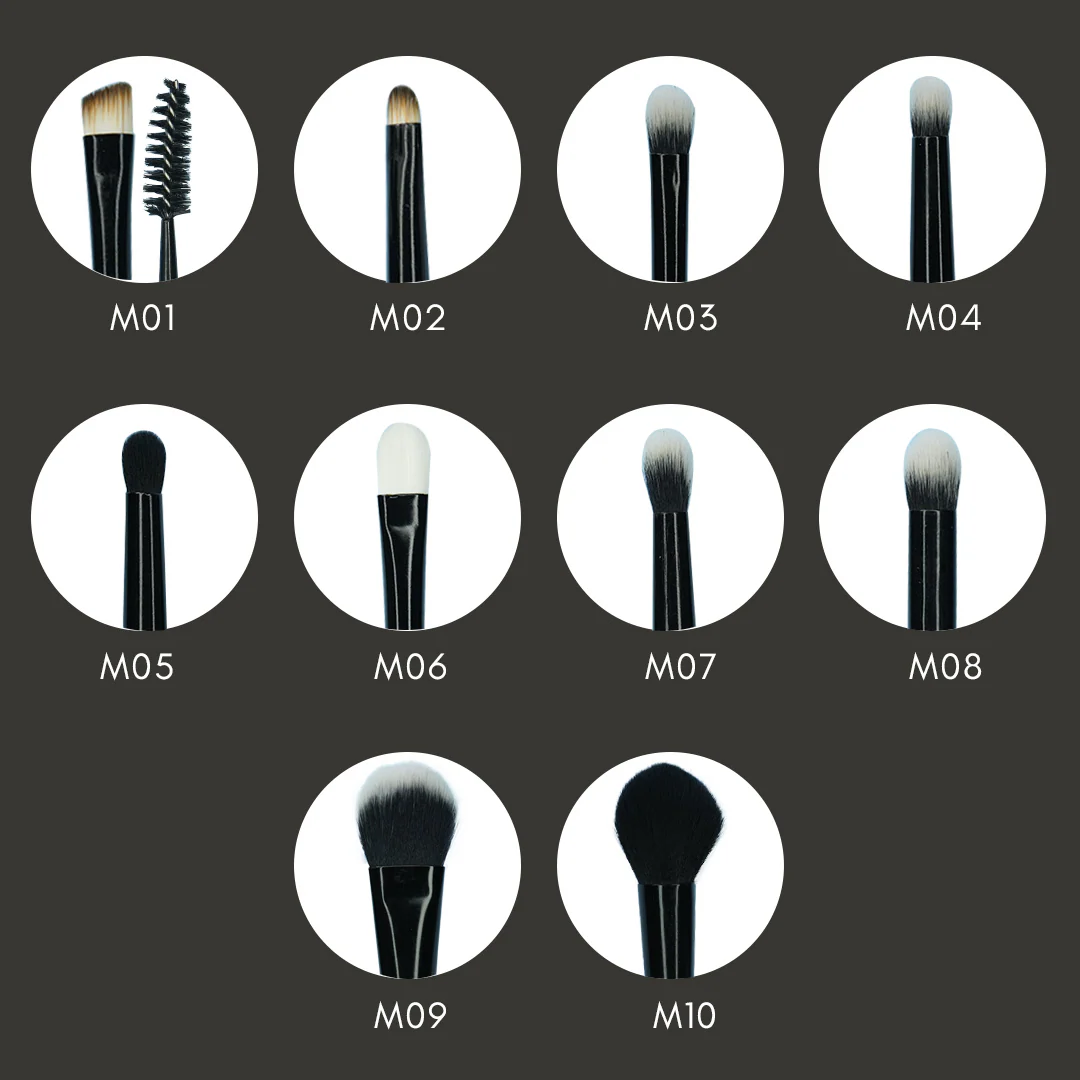 Cuffs N Lashes Mini Makeup Brushes Set Of 10 - Image 9