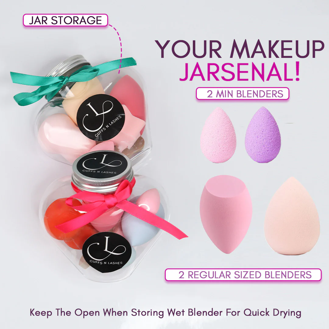 Cuffs N Lashes Multi Makeup Blender/Sponge Jar - Image 4