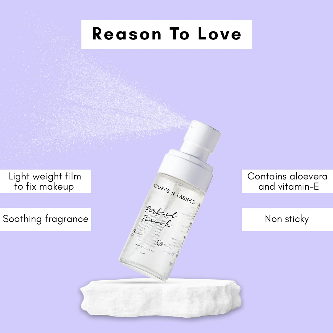 CUFFS N LASHES PERFECT FINISH MAKEUP SETTING MIST-65ML - Image 8