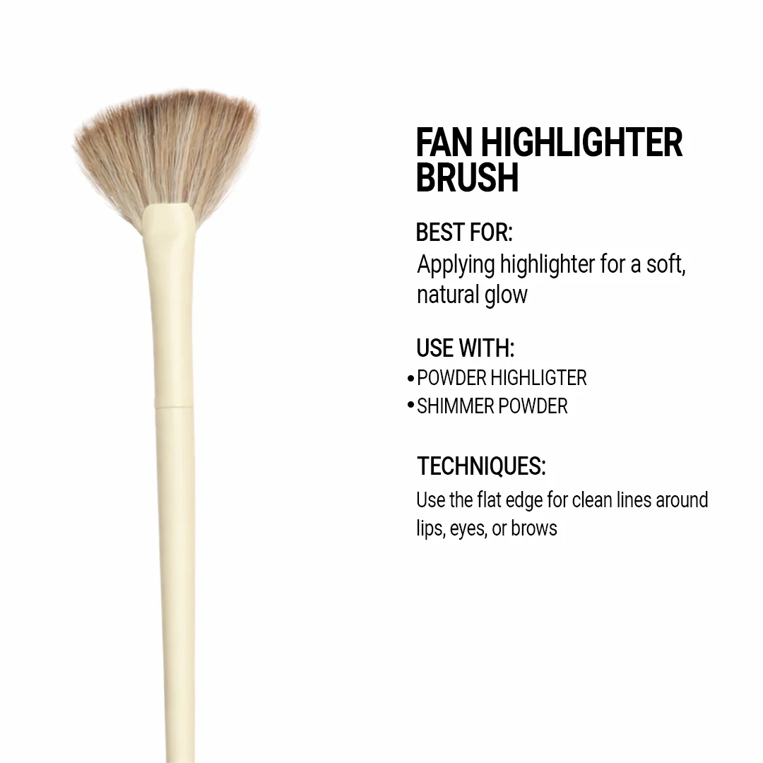 Cuffs n Lashes Pro Makeup Brush – Fan Highlighter Brush