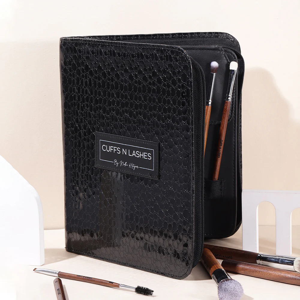Cuffs N Lashes Zipper Brush Case (Without brushes), Black - Image 2