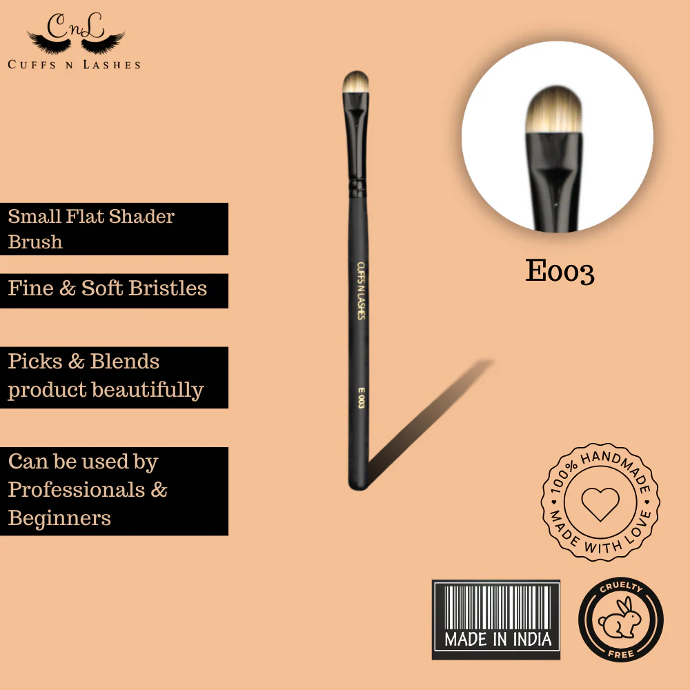 Cuffsnlashes Makeup Brushes E003 Flat Shader Brush - Image 4