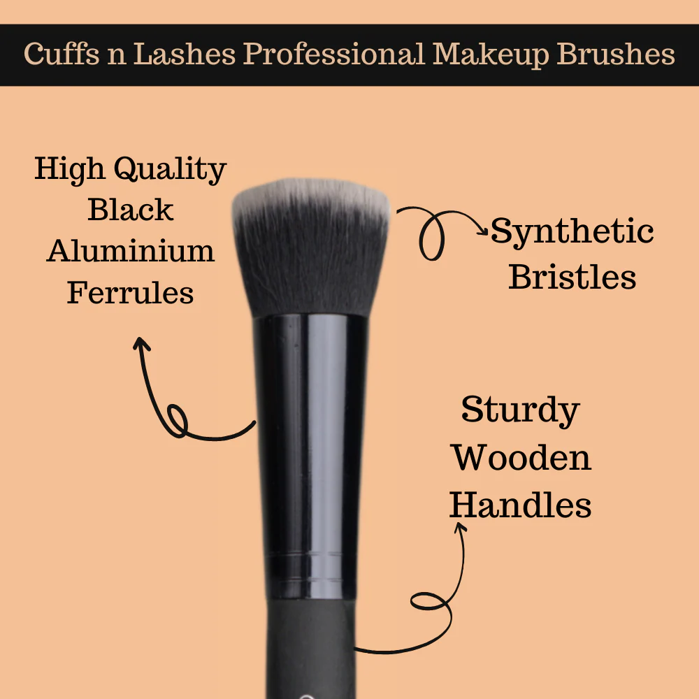 Cuffs N Lashes Makeup Brushes, F021 - Flat Top Kabuki Brush - Image 4