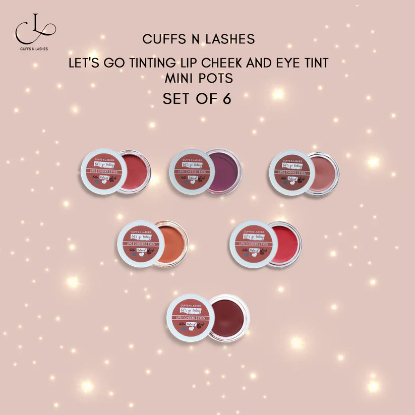 Cuffs N Lashes Let’s Go Tinting Set of 6 – Mini  Lip, Cheek & Eye Tints - Image 2