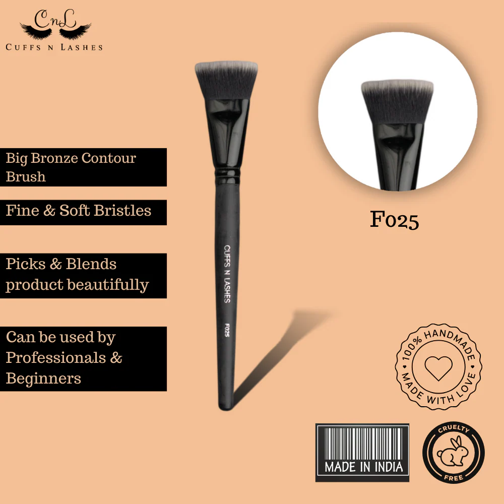 Cuffs N Lashes Makeup Brushes, F025 BIG BRONZER / CONTOUR BRUSH - Image 5
